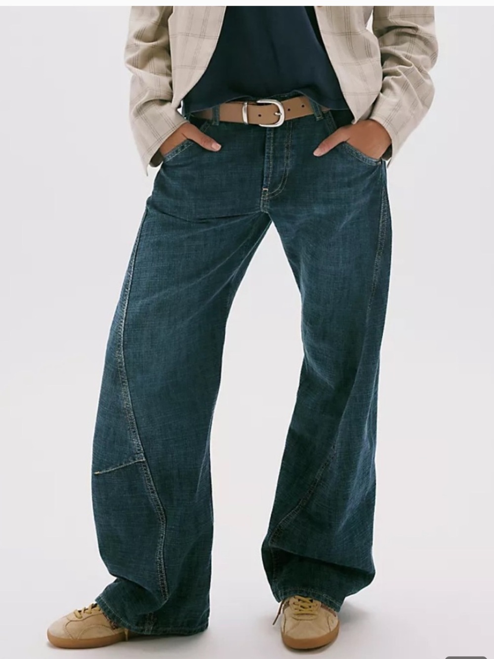 NWT FREE PEOPLE We The Free Mood Indigo Highland Twisted Low-Rise Jeans SZ: 29